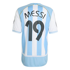 Argentina 2006 Men's Retro Stadium Home Messi #19 Soccer Jersey