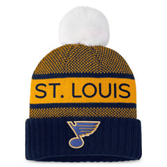 St. Louis Blues Fanatics Women's Authentic Pro Rink Cuffed Knit Hat with Pom -  NHL Hats