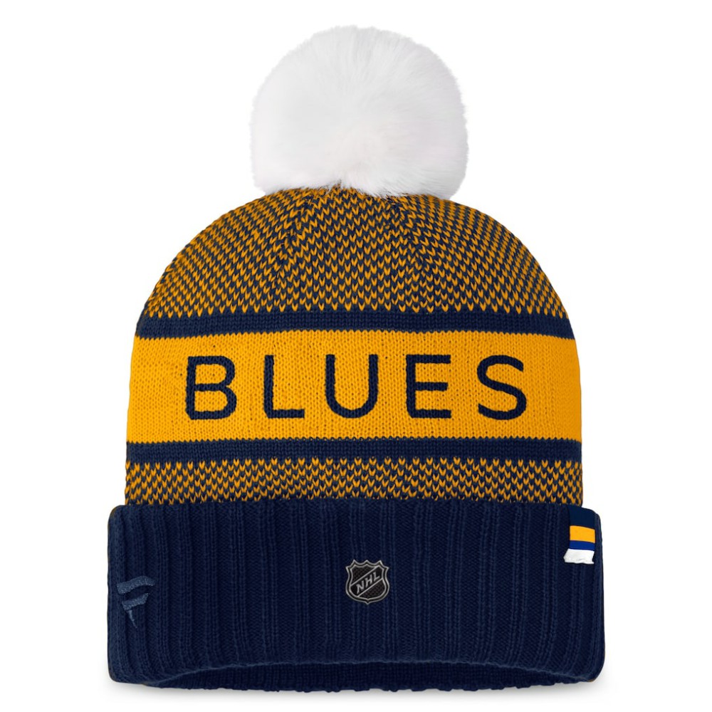 St. Louis Blues Fanatics Women's Authentic Pro Rink Cuffed Knit Hat with Pom -  NHL Hats