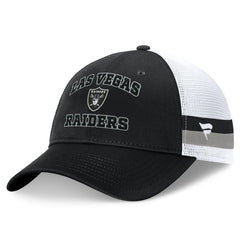 Las Vegas Raiders Fundamentals Side Stripe Trucker Adjustable Hat | NFL Outlet