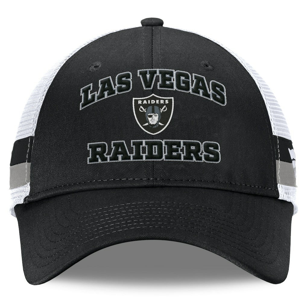 Las Vegas Raiders Fundamentals Side Stripe Trucker Adjustable Hat | NFL Outlet