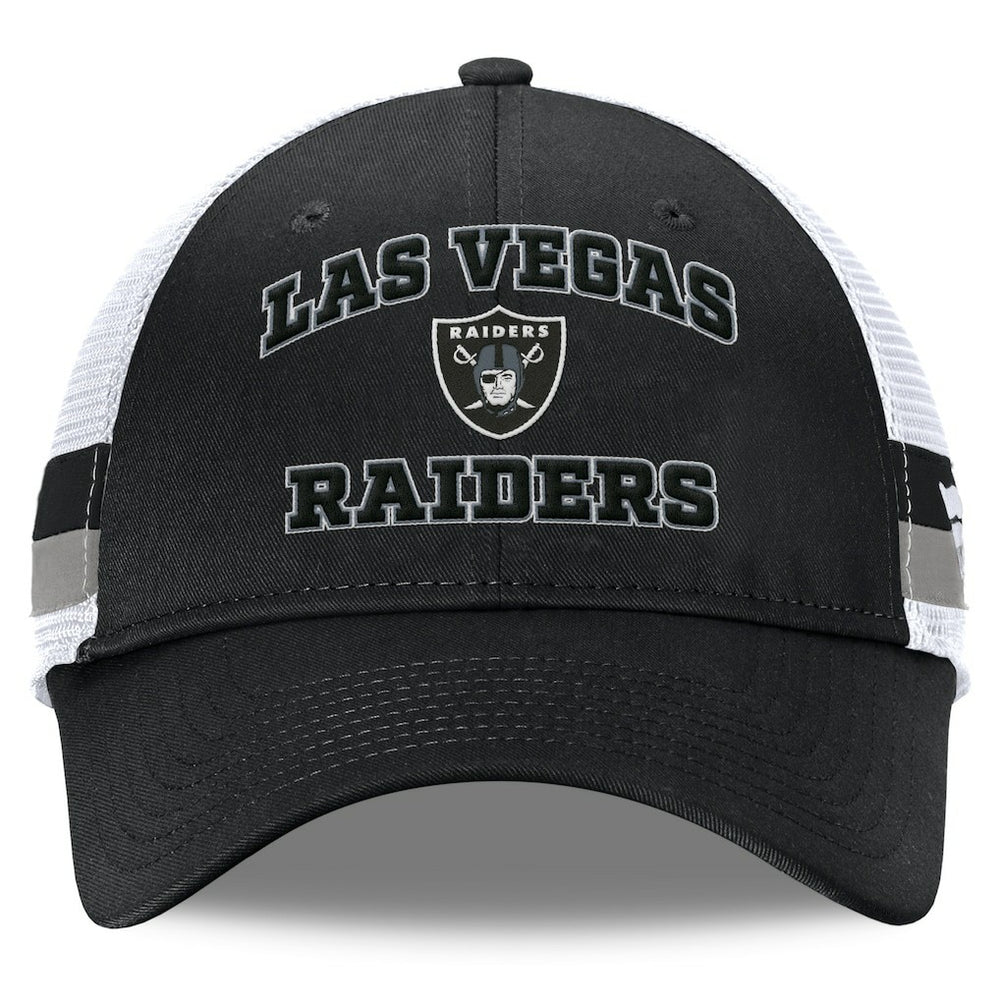 Las Vegas Raiders Fundamentals Side Stripe Trucker Adjustable Hat | NFL Outlet