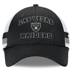 Las Vegas Raiders Fundamentals Side Stripe Trucker Adjustable Hat | NFL Outlet