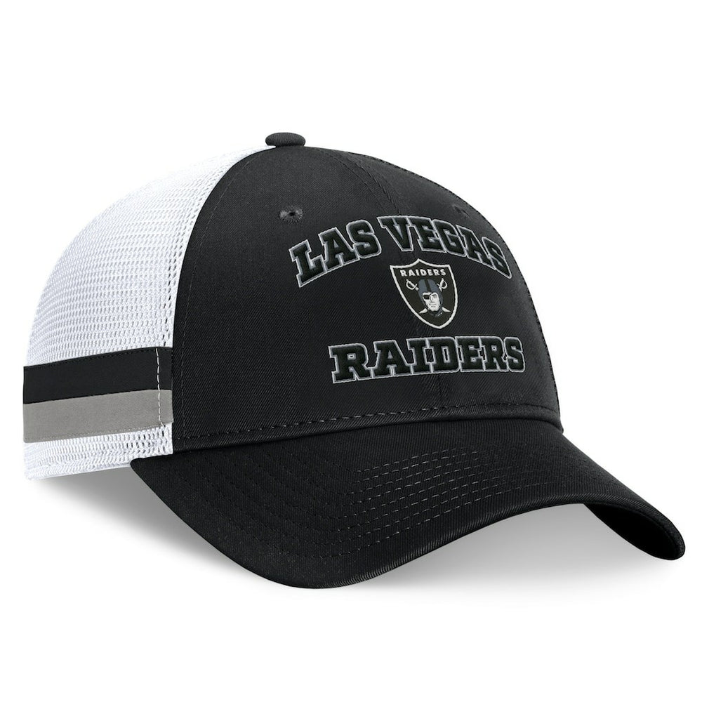 Las Vegas Raiders Fundamentals Side Stripe Trucker Adjustable Hat | NFL Outlet