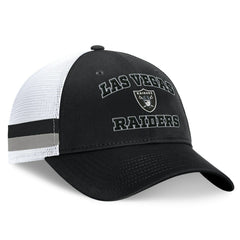 Las Vegas Raiders Fundamentals Side Stripe Trucker Adjustable Hat | NFL Outlet