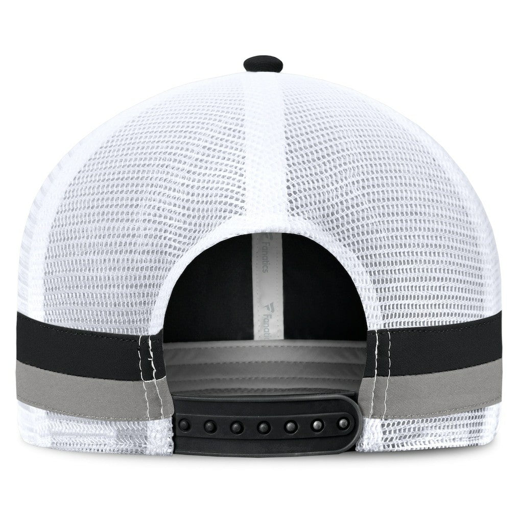 Las Vegas Raiders Fundamentals Side Stripe Trucker Adjustable Hat | NFL Outlet