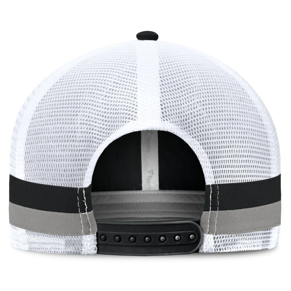 Las Vegas Raiders Fundamentals Side Stripe Trucker Adjustable Hat | NFL Outlet