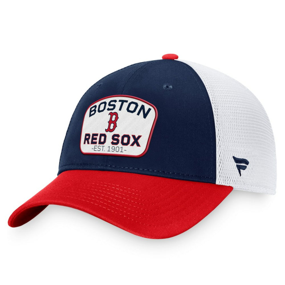 Boston Red Sox Fanatics Two-Tone Patch Trucker Adjustable Hat - MLB Hats