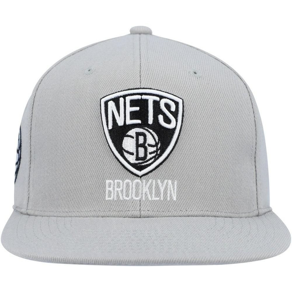 Gray Brooklyn Nets Side Core 2.0 Snapback Hat | NBA