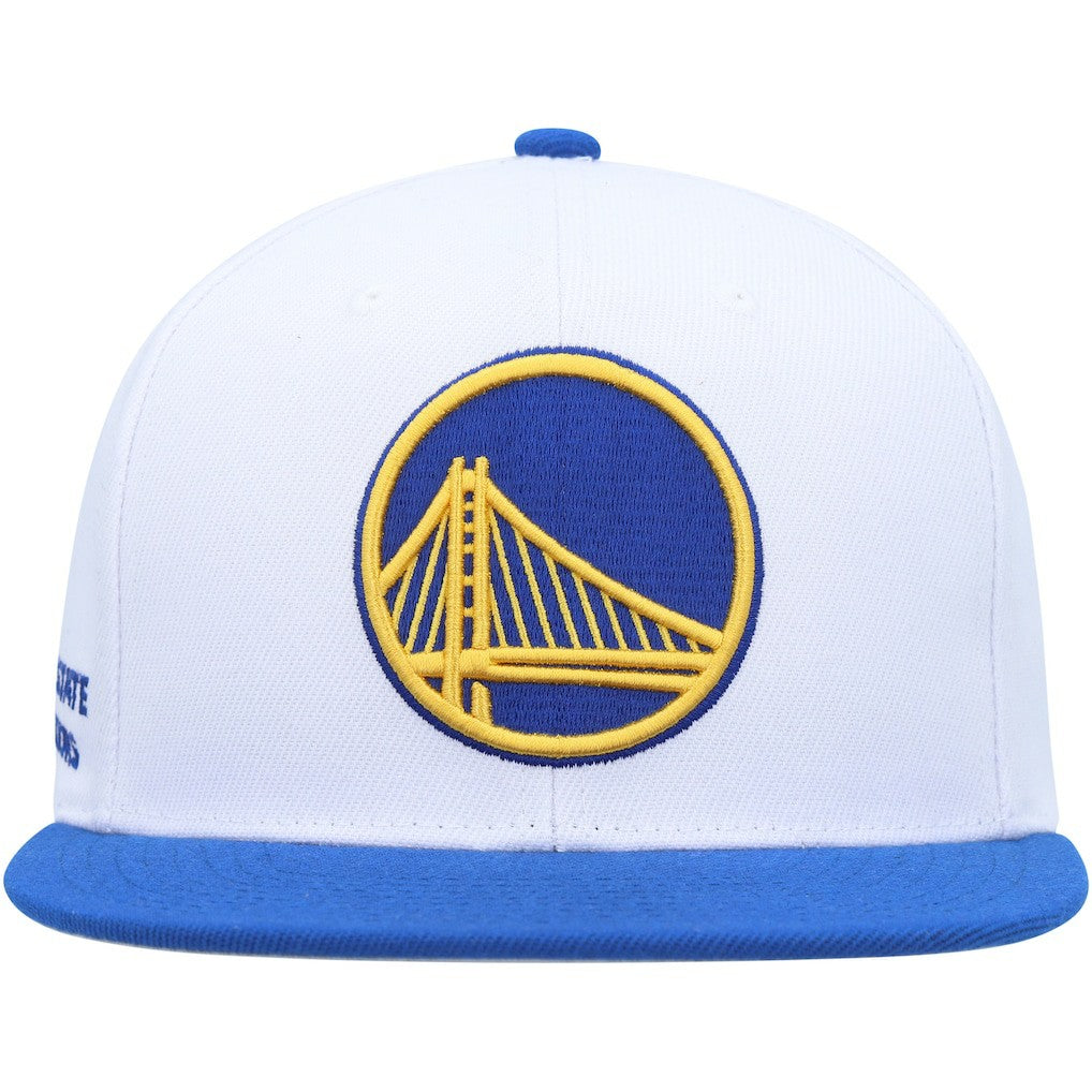 White/Royal Golden State Warriors Side Core 2.0 Snapback Hat sale | NBA