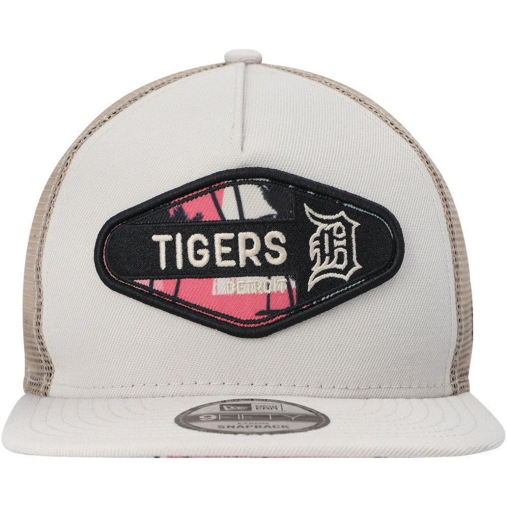 Detroit Tigers New Era Retro Beachin' Patch A-Frame Trucker 9FIFTY Snapback Hat - MLB Hats