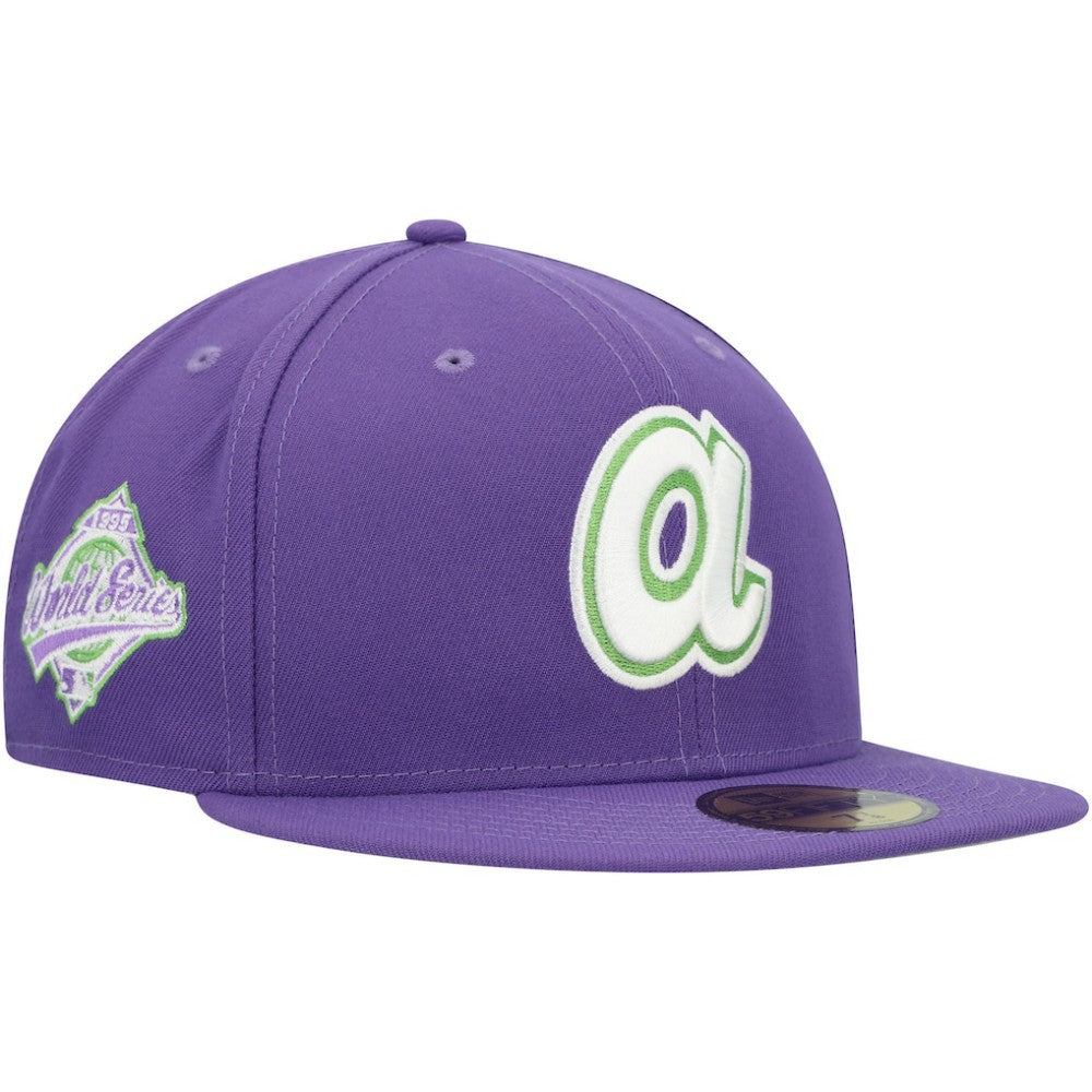 Atlanta Braves New Era Lime Side Patch 59FIFTY Fitted Hat - MLB Hats