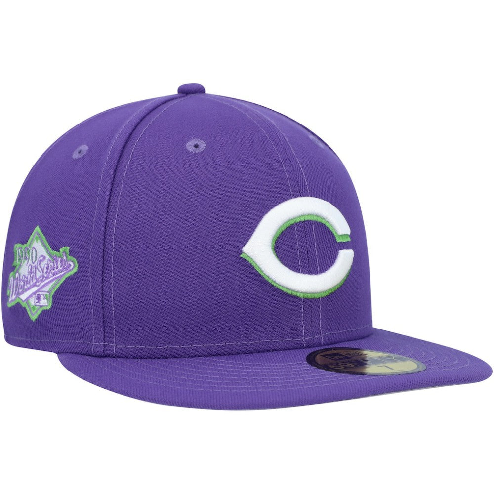 Cincinnati Reds New Era Lime Side Patch 59FIFTY Fitted Hat - MLB Hats