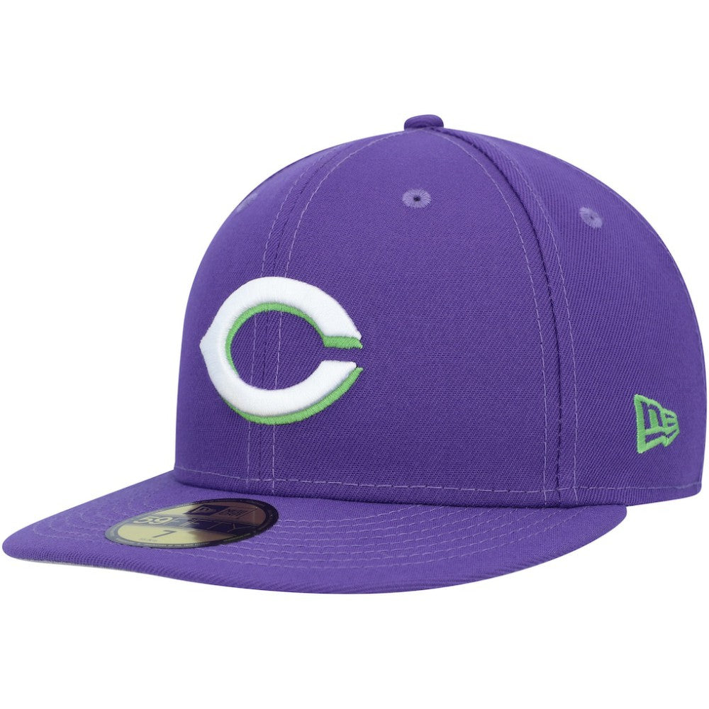 Cincinnati Reds New Era Lime Side Patch 59FIFTY Fitted Hat - MLB Hats