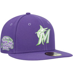 Miami Marlins New Era Lime Side Patch 59FIFTY Fitted Hat - MLB Hats