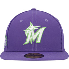 Miami Marlins New Era Lime Side Patch 59FIFTY Fitted Hat - MLB Hats
