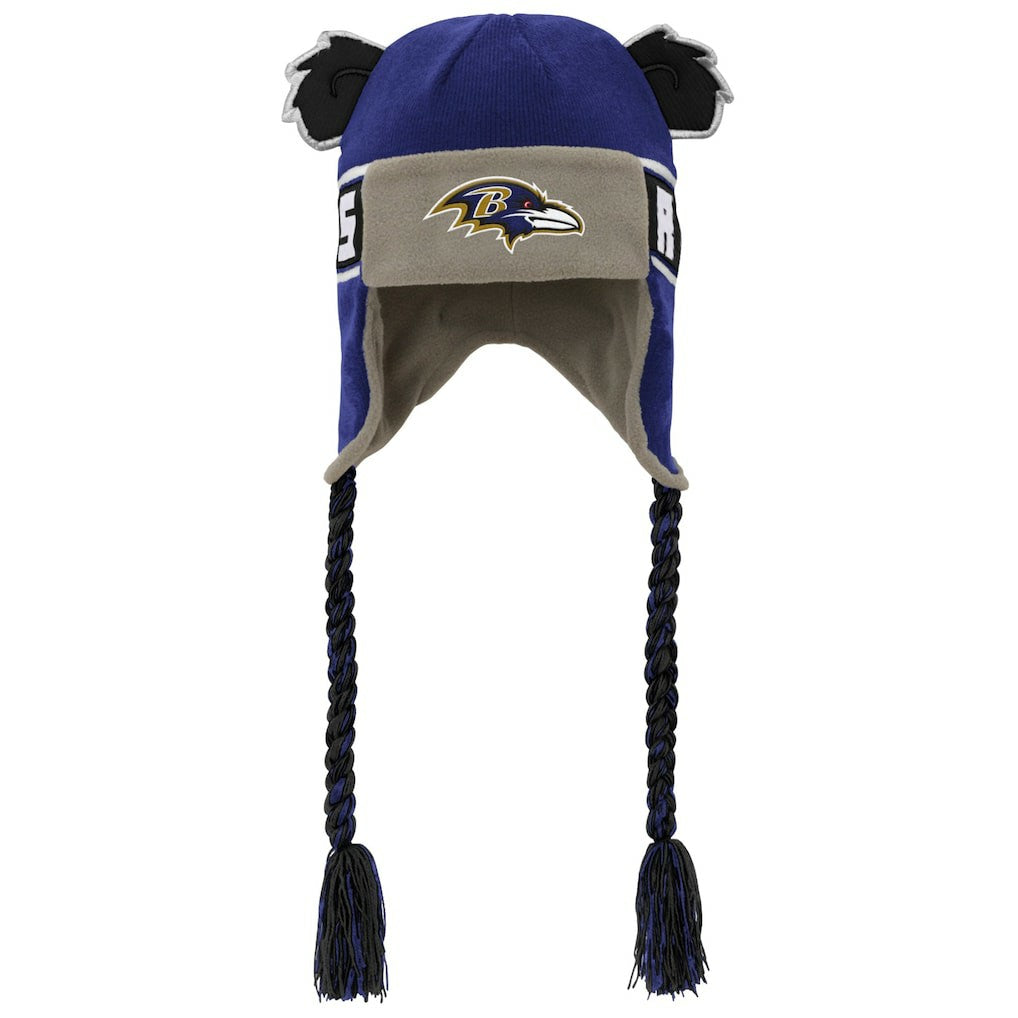 Baltimore Ravens Youth Wordmark Ears Trooper Knit Hat | NFL US