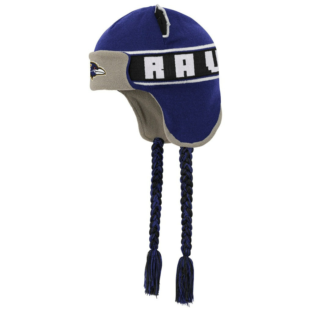 Baltimore Ravens Youth Wordmark Ears Trooper Knit Hat | NFL US