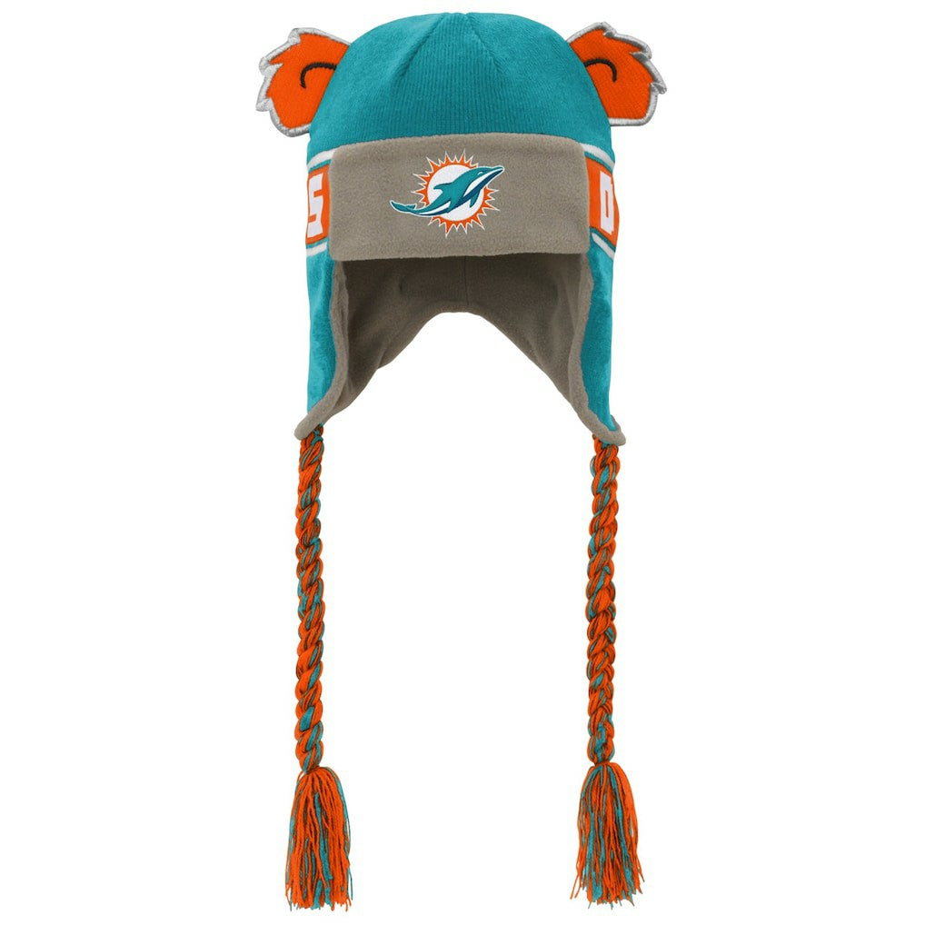 Miami Dolphins Youth Wordmark Ears Trooper Knit Hat | NFL New