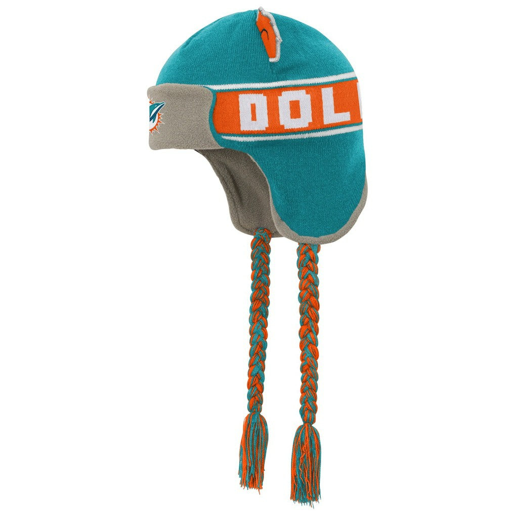 Miami Dolphins Youth Wordmark Ears Trooper Knit Hat | NFL New