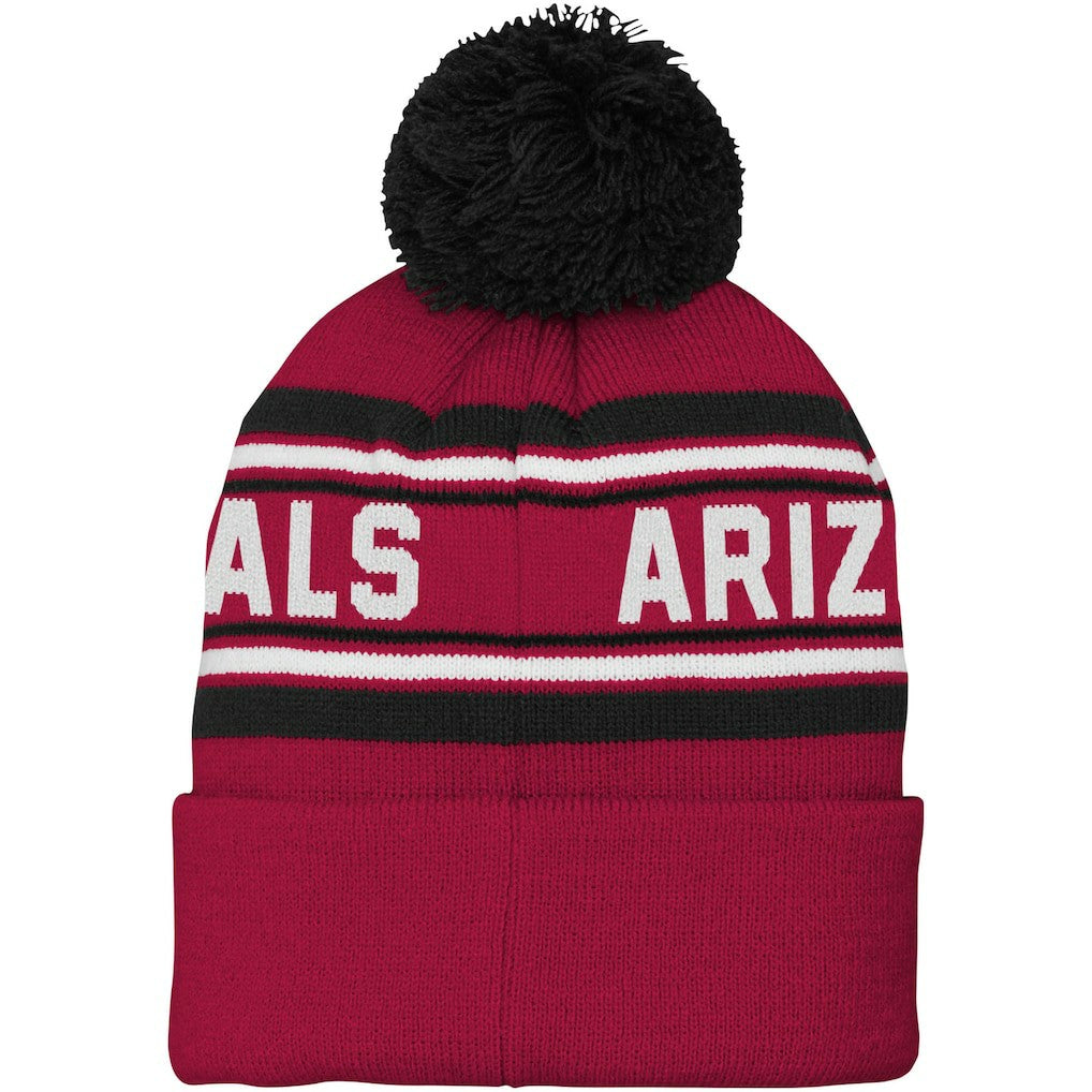 Arizona Cardinals Youth Jacquard Cuffed Knit Hat with Pom | NFL On sale