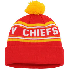Kansas City Chiefs Youth Jacquard Cuffed Knit Hat with Pom | NFL Discount