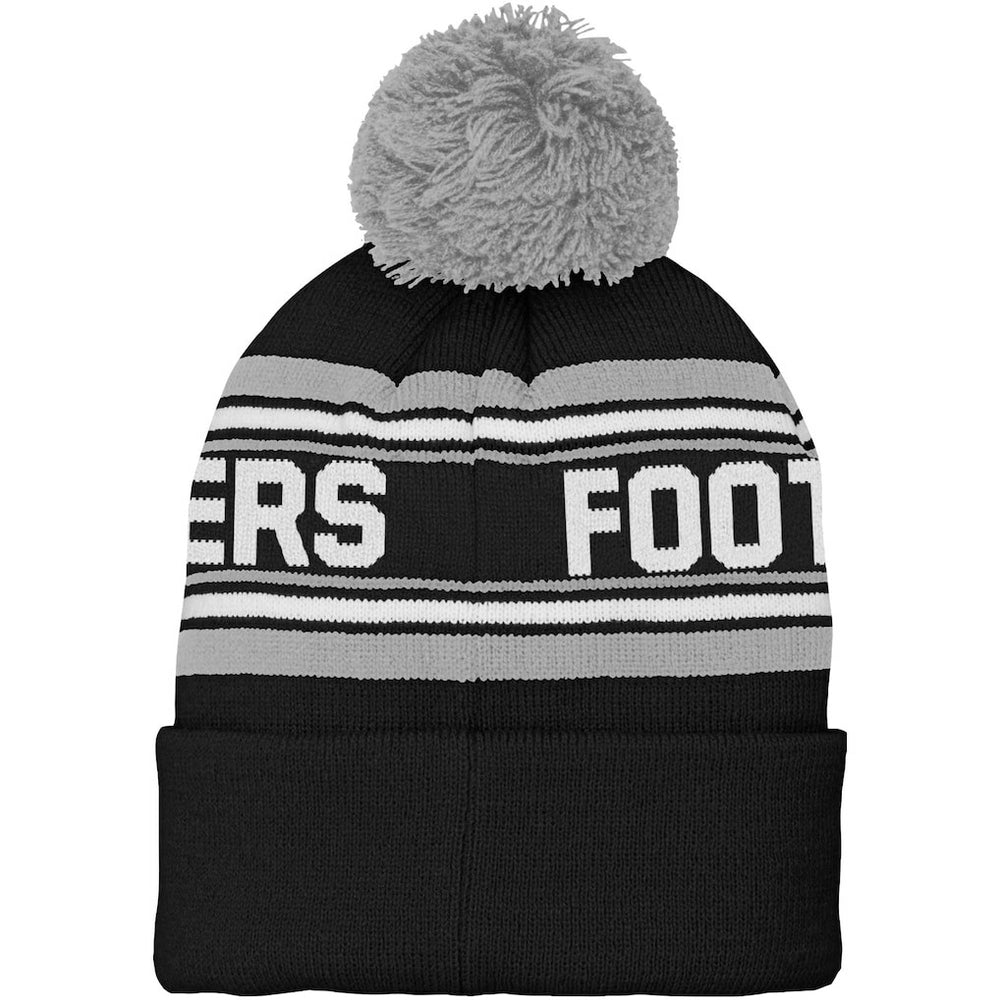 Las Vegas Raiders Youth Jacquard Cuffed Knit Hat with Pom | NFL Discount