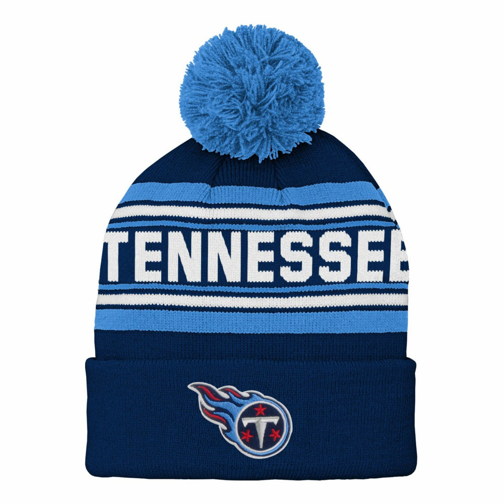 Tennessee Titans Youth Jacquard Cuffed Knit Hat with Pom | NFL Near me