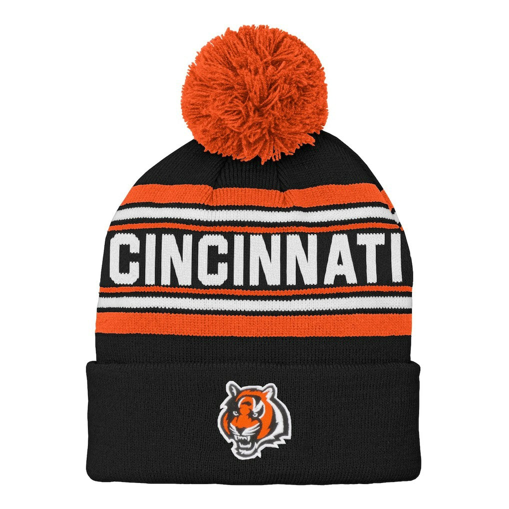 Cincinnati Bengals Preschool Jacquard Cuffed Knit Hat with Pom | NFL Near me