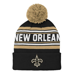 New Orleans Saints Preschool Jacquard Cuffed Knit Hat with Pom | NFL Hot