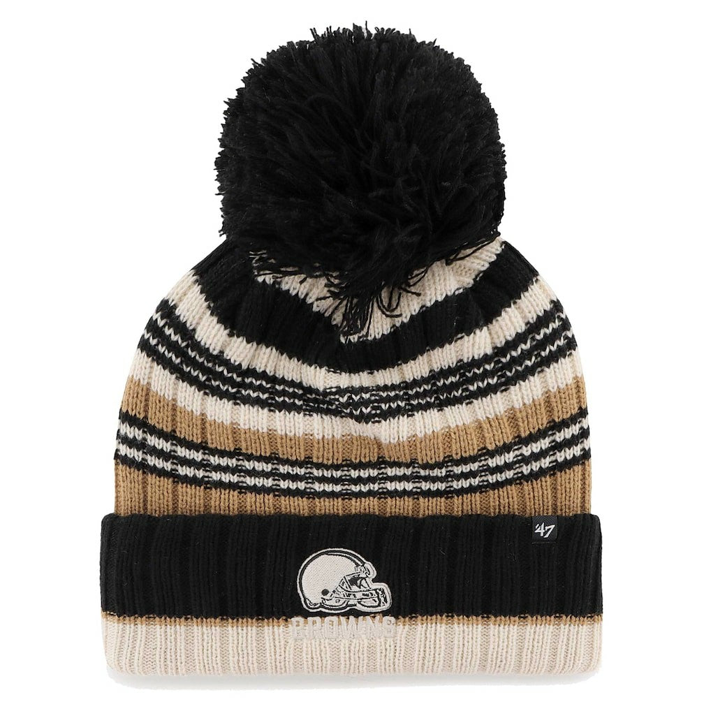 Cleveland Browns '47 Women's Barista Cuffed Knit Hat with Pom | NFL On sale