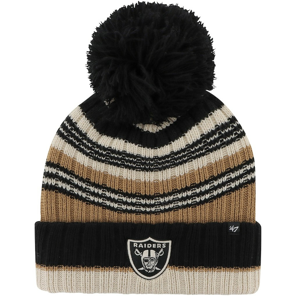 Las Vegas Raiders '47 Women's Barista Cuffed Knit Hat with Pom | NFL Discount