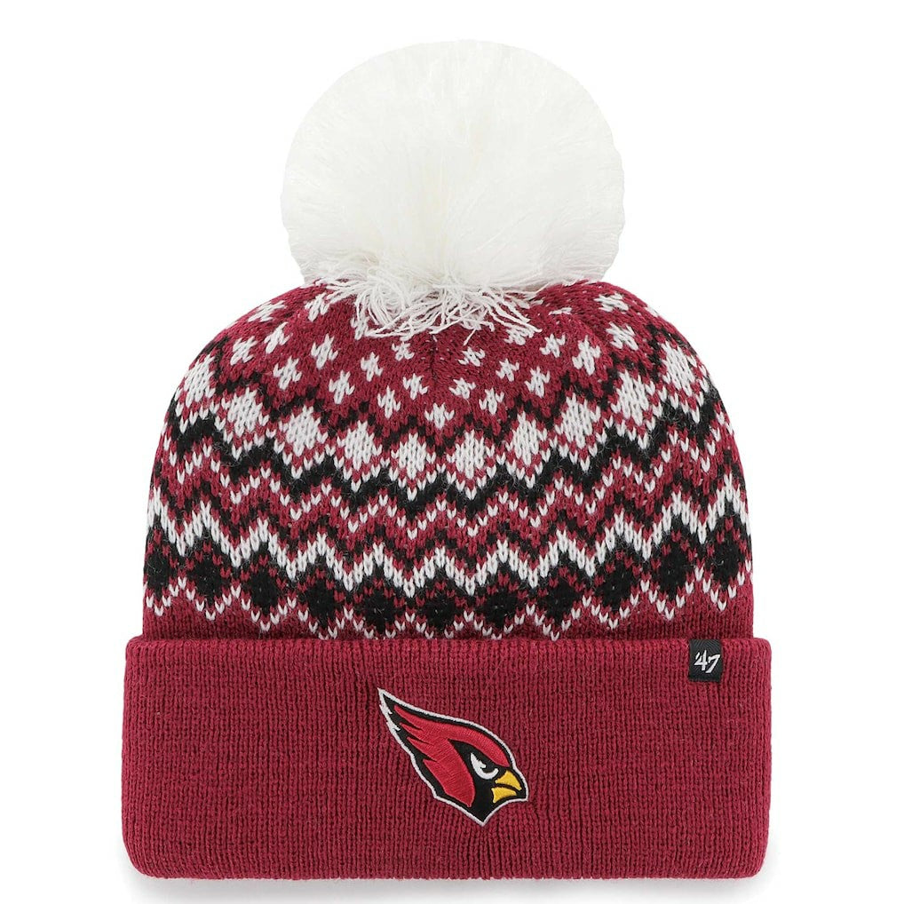 Arizona Cardinals '47 Women's Elsa Cuffed Knit Hat with Pom | NFL Discount