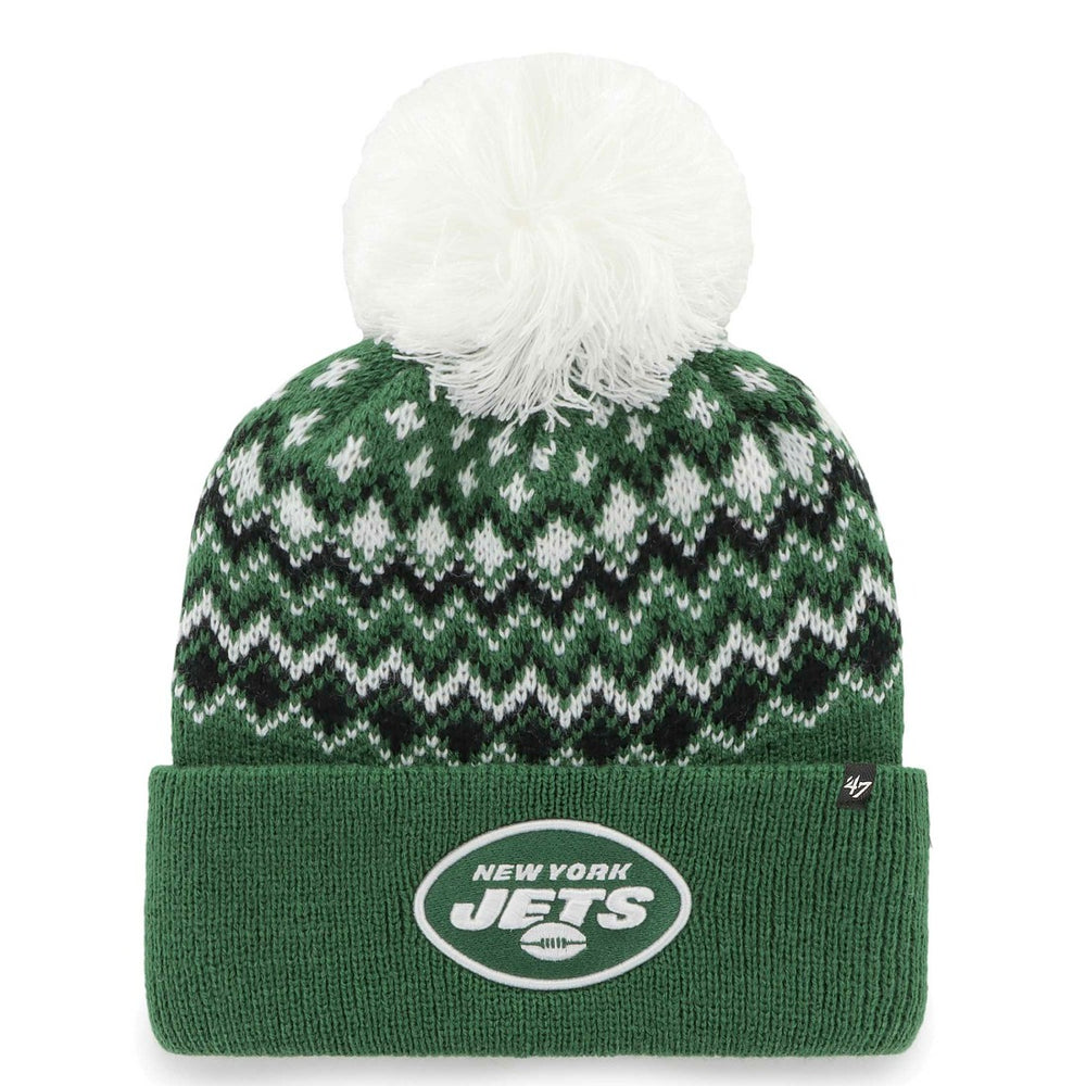 New York Jets '47 Women's Elsa Cuffed Knit Hat with Pom | NFL Discount