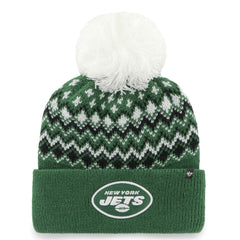 New York Jets '47 Women's Elsa Cuffed Knit Hat with Pom | NFL Discount