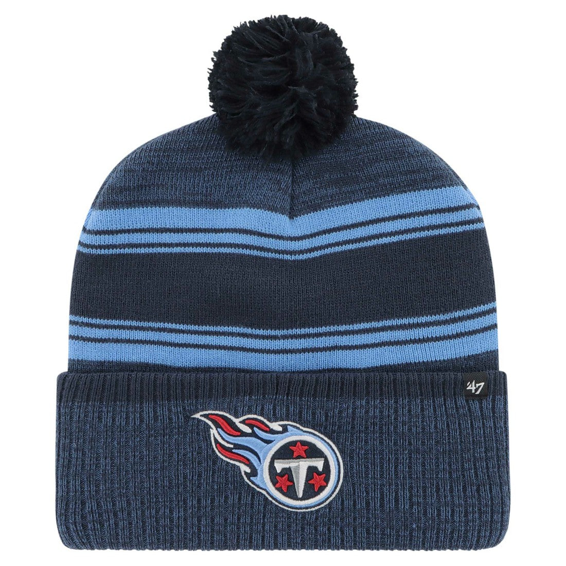 Tennessee Titans '47 Fadeout Cuffed Knit Hat with Pom | NFL Outlet