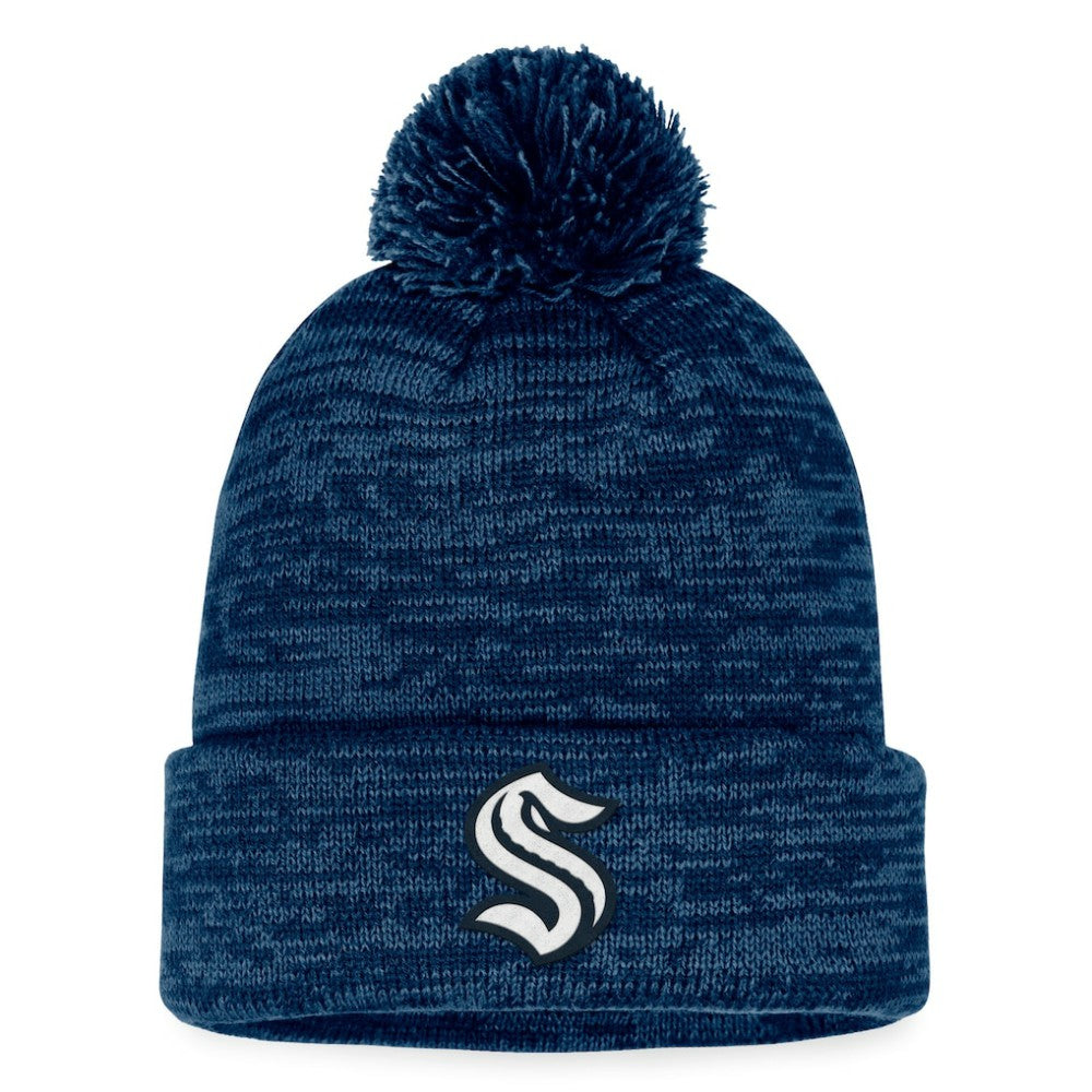 Seattle Kraken Fanatics Fundamental Cuffed Knit Hat with Pom -  NHL Hats