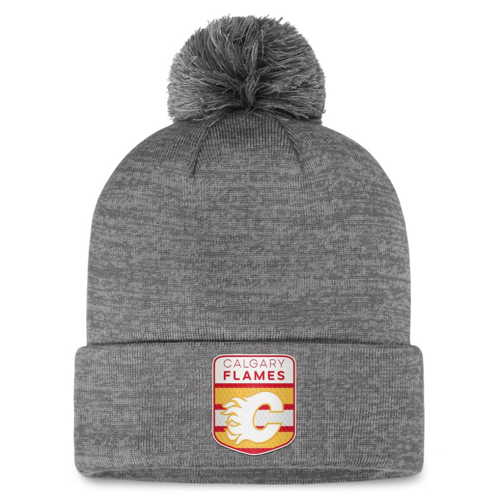 Calgary Flames Fanatics Authentic Pro Home Ice Cuffed Knit Hat with Pom -  NHL Hats