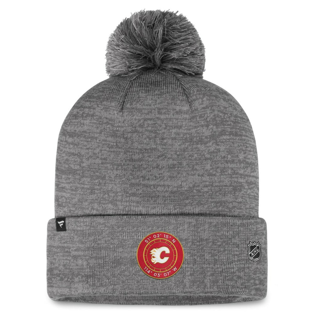 Calgary Flames Fanatics Authentic Pro Home Ice Cuffed Knit Hat with Pom -  NHL Hats