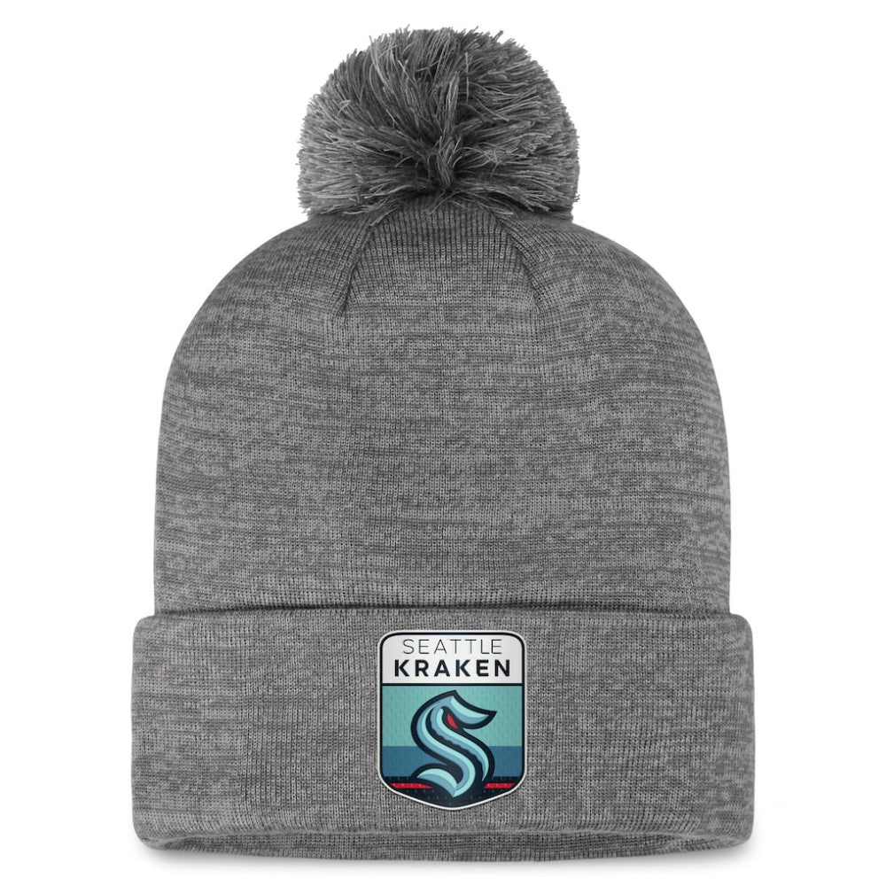 Seattle Kraken Fanatics Authentic Pro Home Ice Cuffed Knit Hat with Pom -  NHL Hats