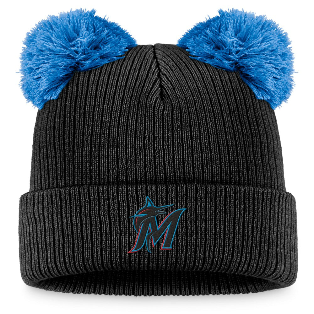 Miami Marlins Fanatics Women's Double Pom Cuffed Knit Hat - MLB Hats