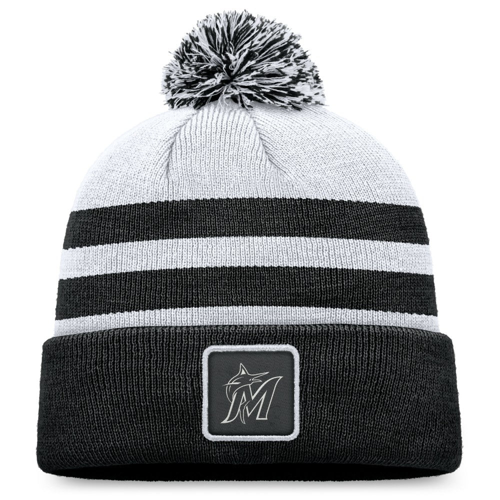 Miami Marlins Fanatics Cuffed Knit Hat with Pom - MLB Hats