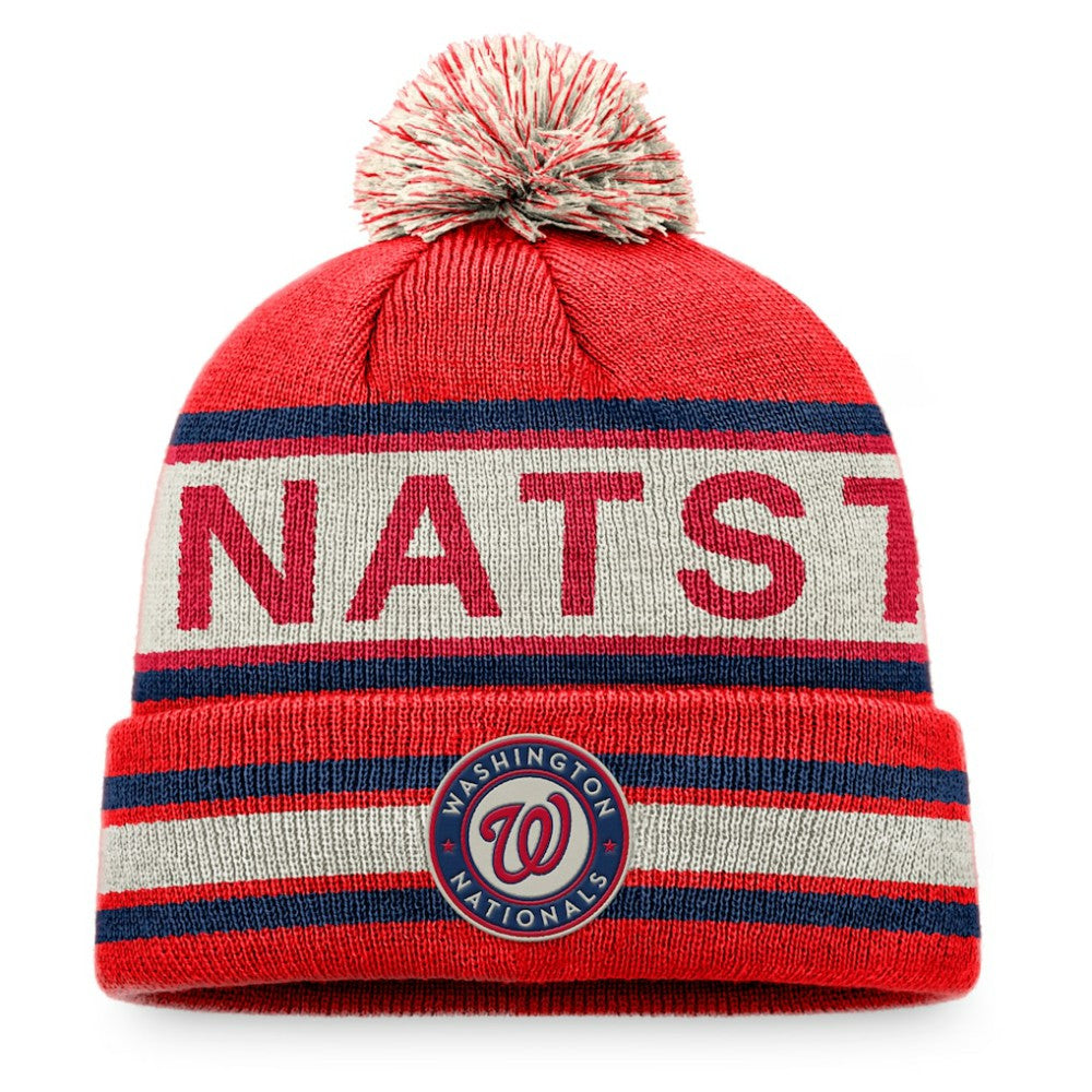 Washington Nationals Fanatics Hometown Slogan Cuffed Knit Hat with Pom - MLB Hats