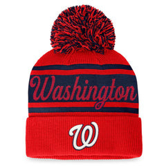 Washington Nationals Fanatics Women's Script Cuffed Knit Hat with Pom - MLB Hats