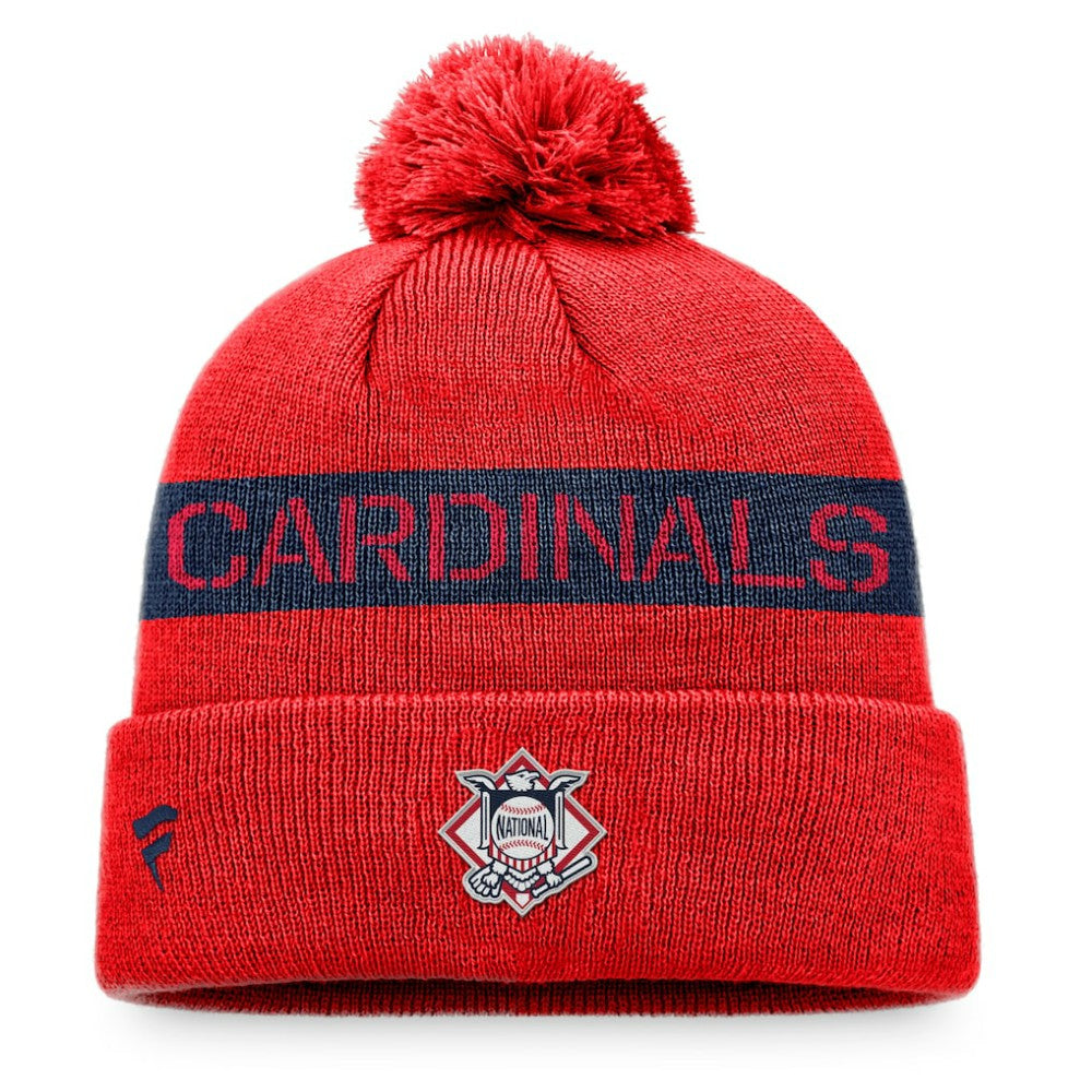 St. Louis Cardinals Fanatics League Logo Cuffed Knit Hat with Pom - MLB Hats