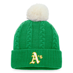 Athletics Fanatics Women's Cable Cuffed Knit Hat with Pom - MLB Hats