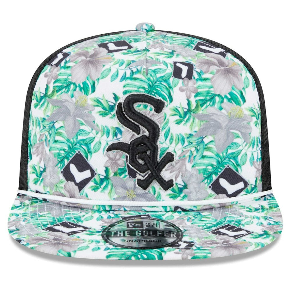 Chicago White Sox New Era Tropic Floral Golfer Lightly Structured Snapback Hat - MLB Hats