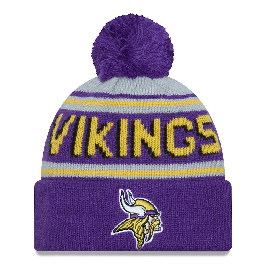 Minnesota Vikings Main Cuffed Knit Hat with Pom | NFL Outlet