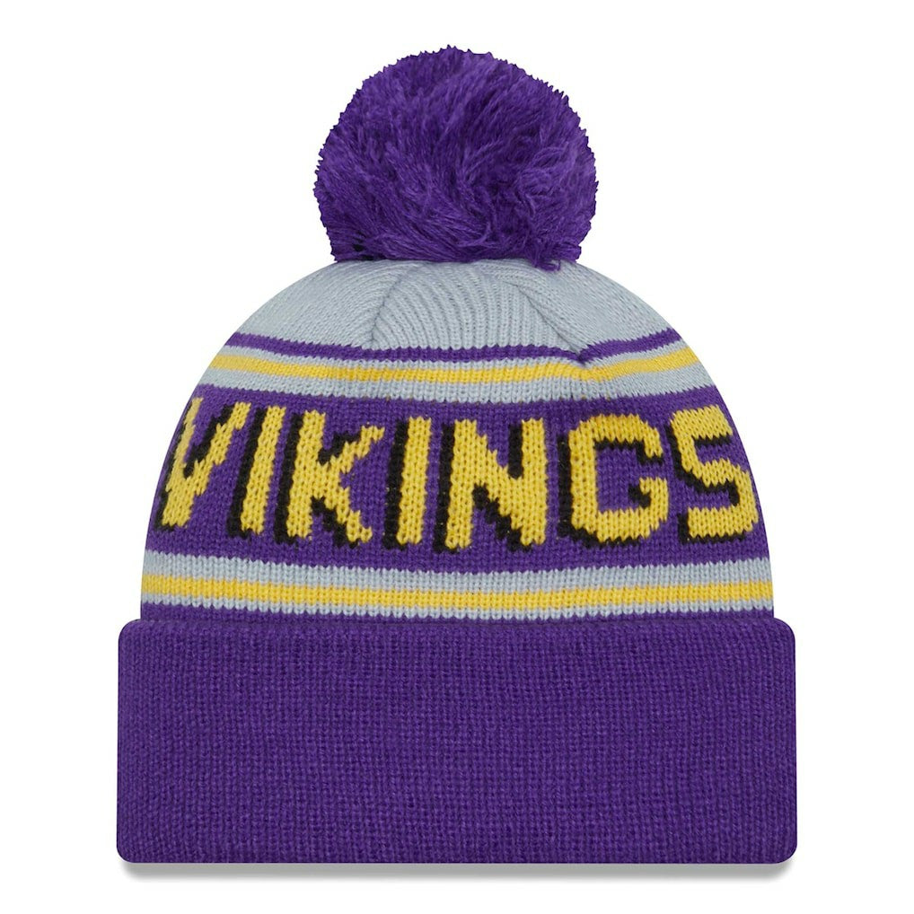 Minnesota Vikings Main Cuffed Knit Hat with Pom | NFL Outlet