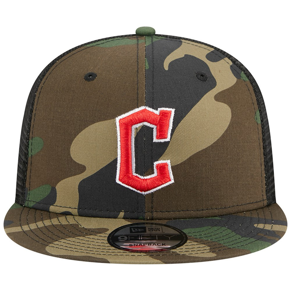 Cleveland Guardians New Era Woodland Camo Trucker 9FIFTY Snapback Hat - MLB Hats